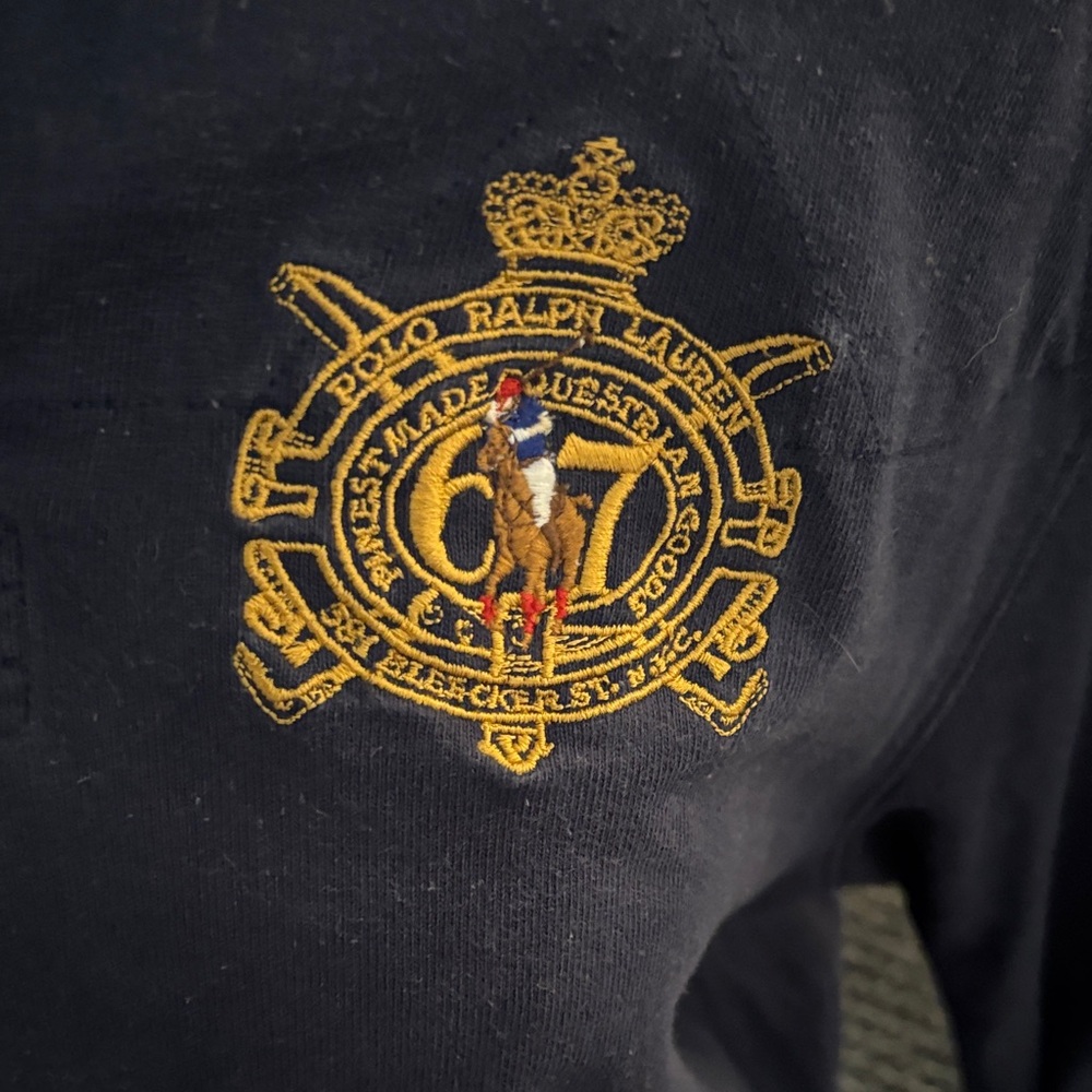 Polo Ralph Lauren Navy Shirt with Gold Crest - Picture 2 of 5